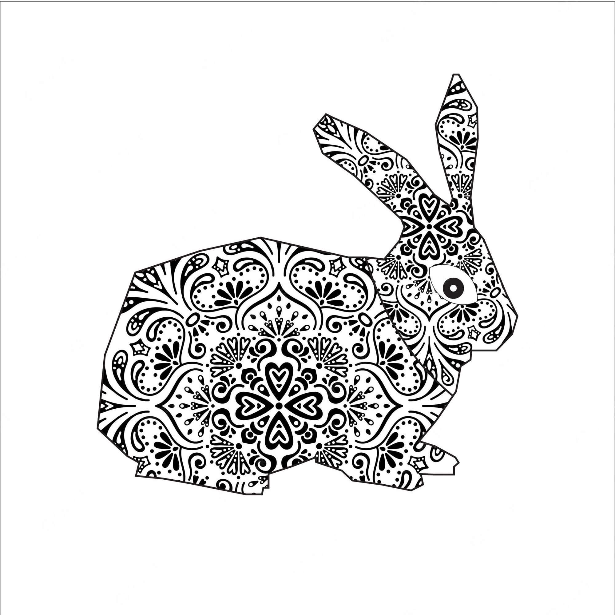 Mandala Rabbit Coloring Page - Sheet 3 Mandalas