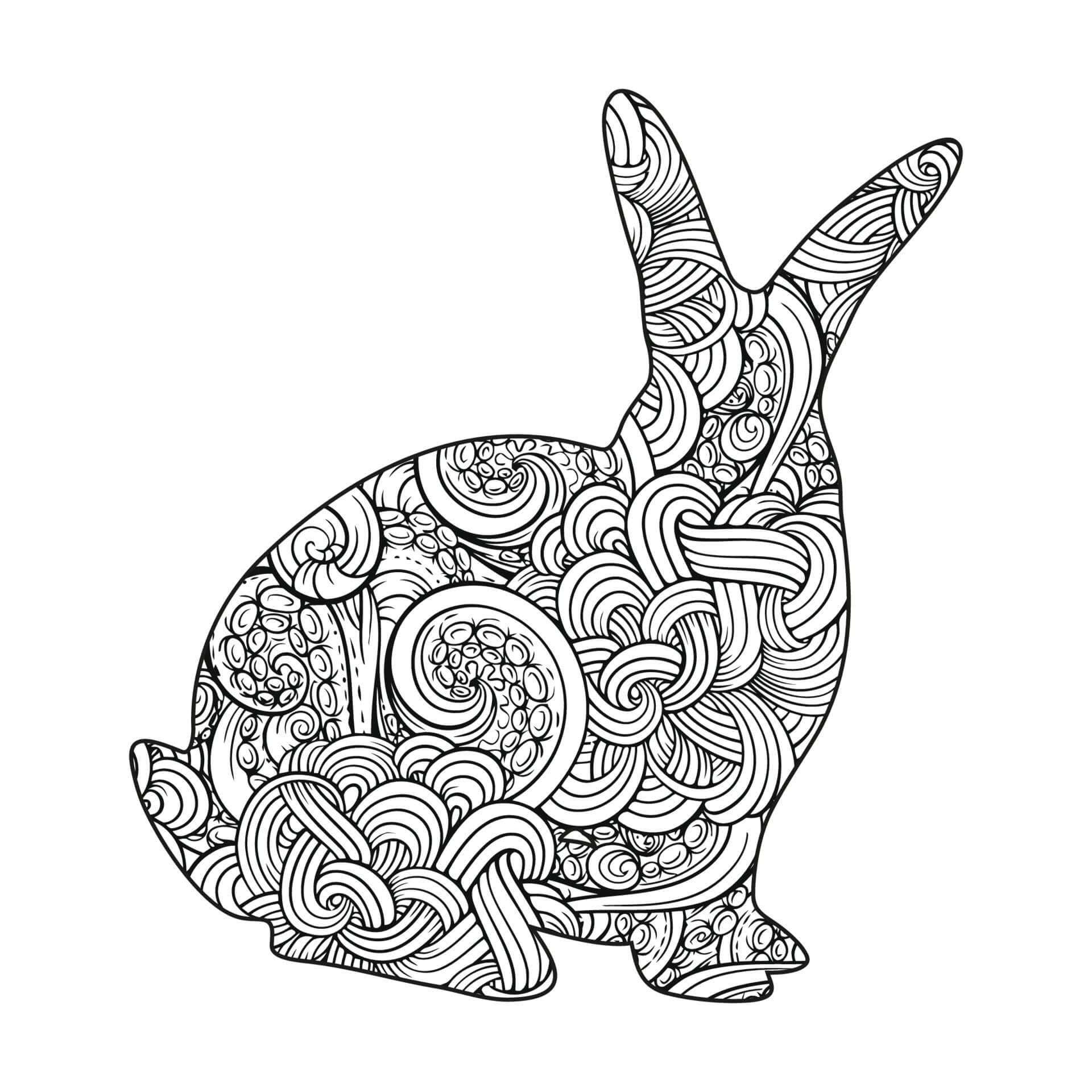 Mandala Rabbit Coloring Page - Sheet 5 Mandalas