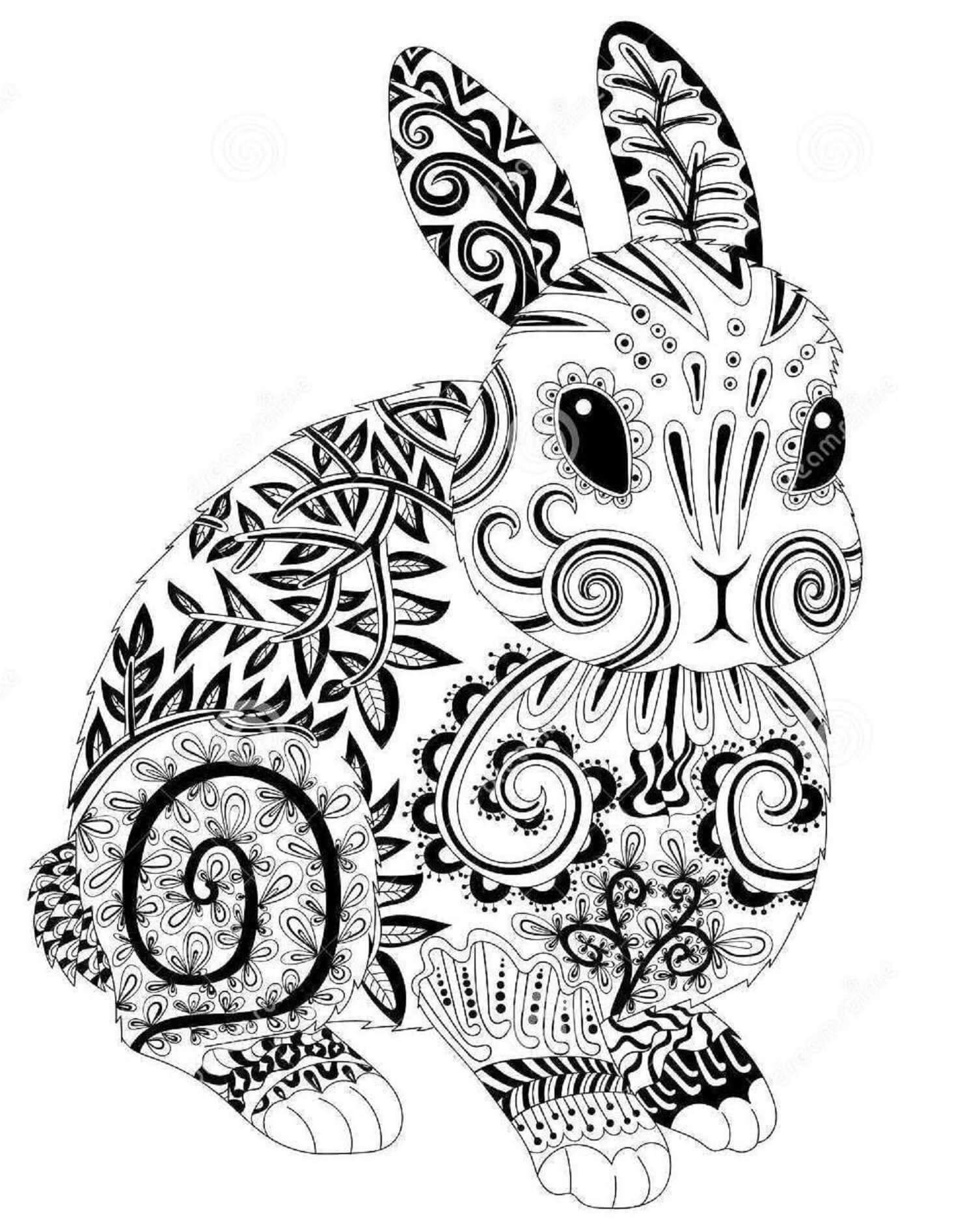 Mandala Rabbit Coloring Page Mandalas