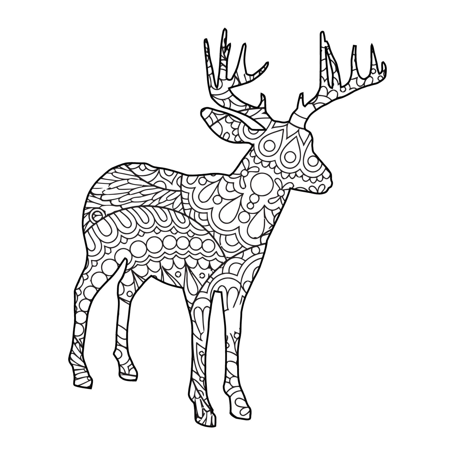Mandala Reindeer Coloring Page - Sheet 1 Mandalas