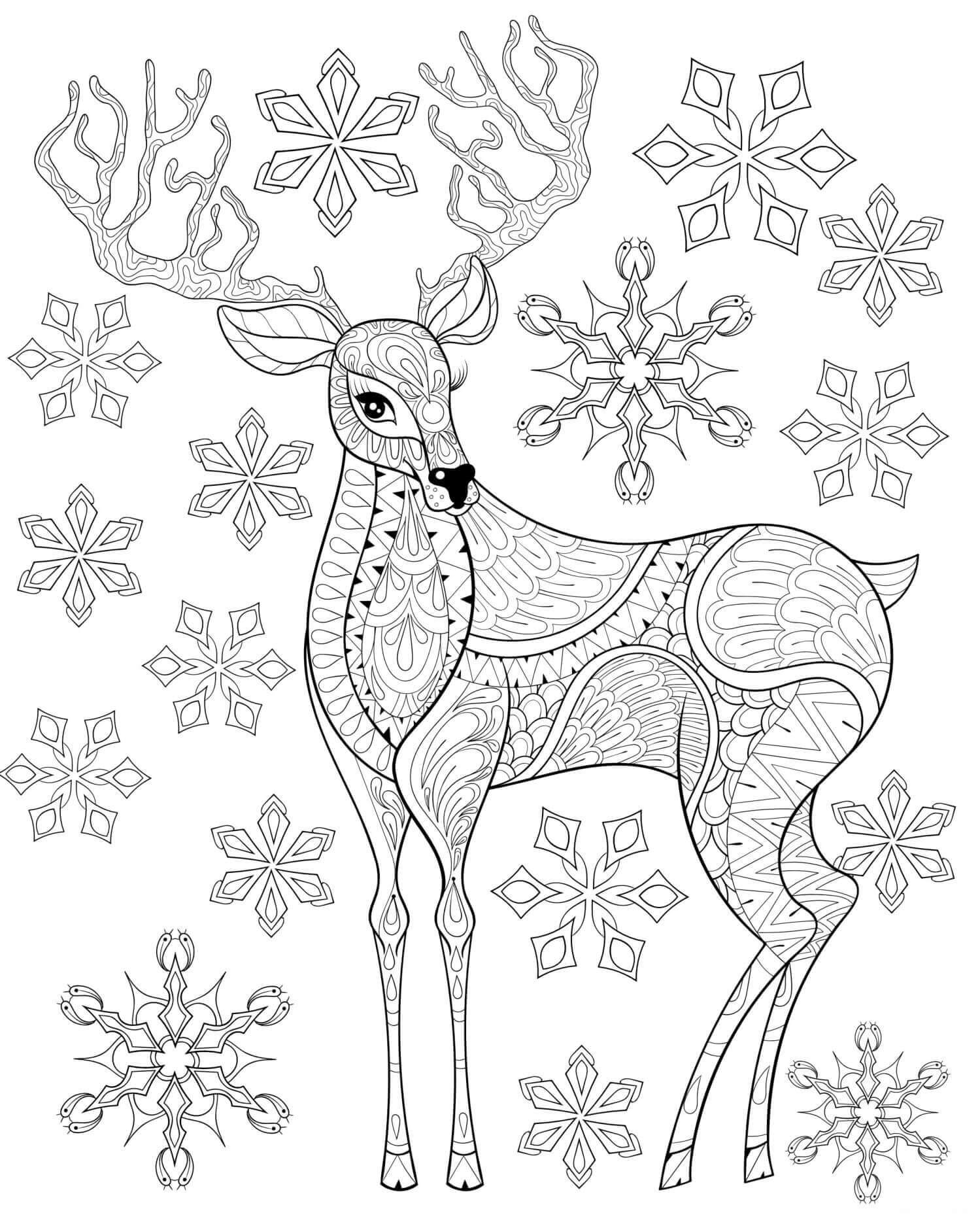 Mandala Reindeer Coloring Page - Sheet 3 Mandalas
