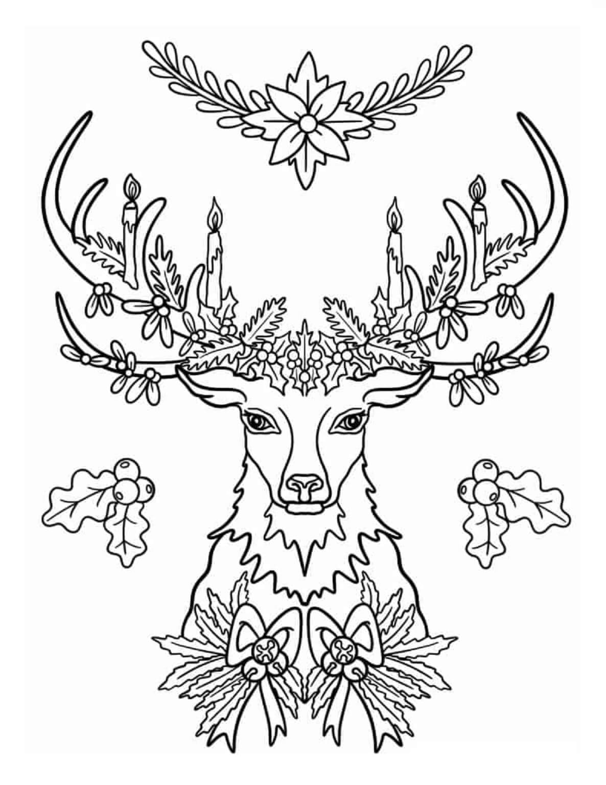 Mandala Reindeer Face Coloring Page Mandalas