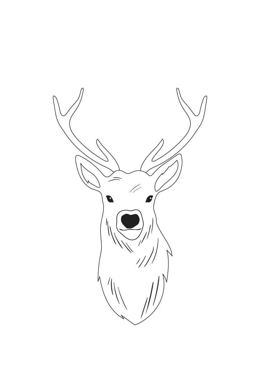 Mandala Reindeer Head Coloring Page - Sheet 1 Mandalas