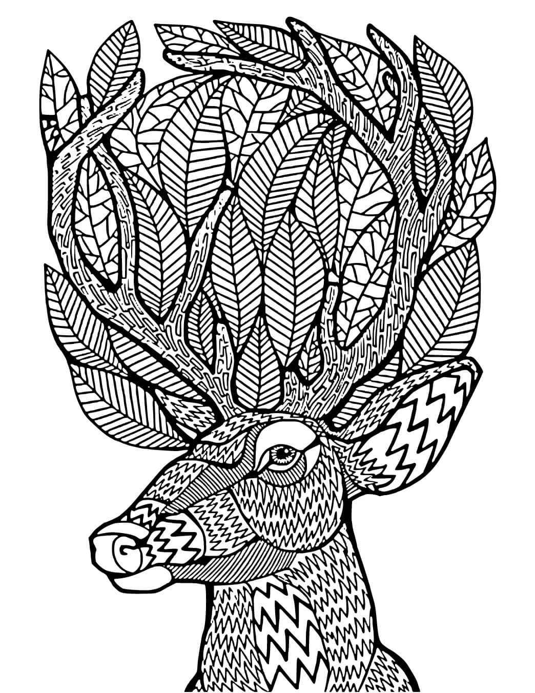 Mandala Reindeer Head Coloring Page Mandalas