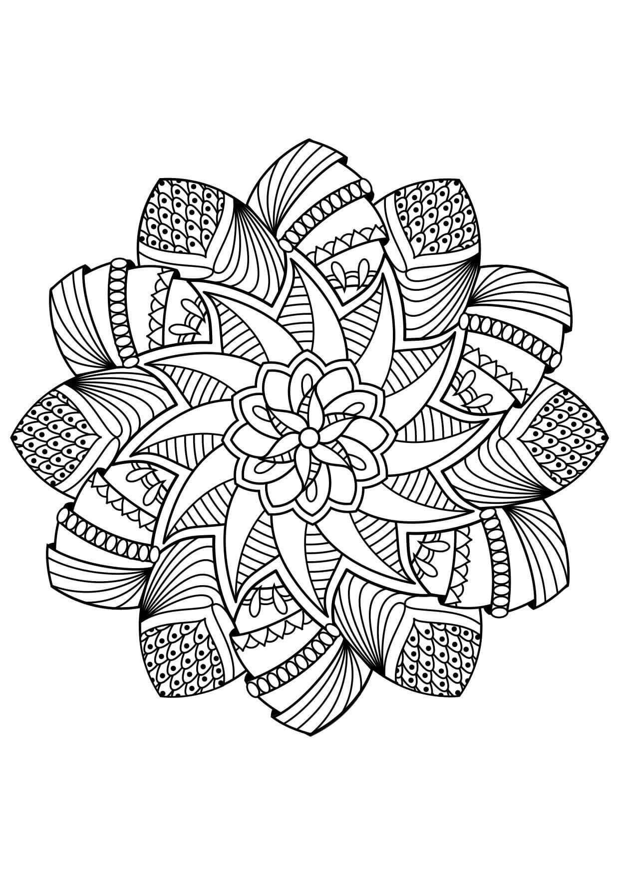 Mandala Rose Coloring Page - Sheet 4 Mandalas