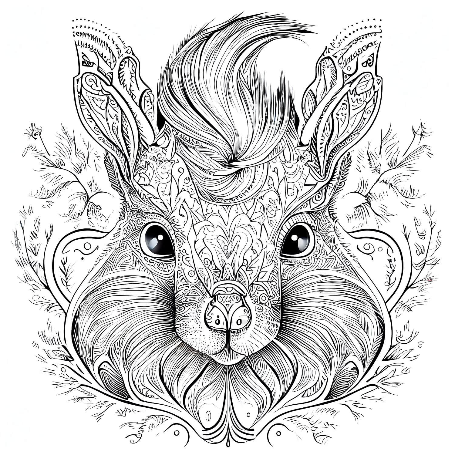 Mandala Squirrel Head Coloring Page Mandala