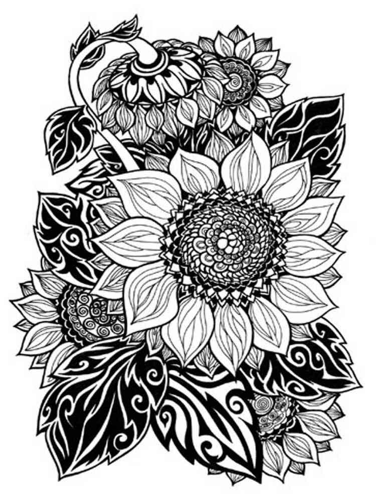 Mandala Sunflower Coloring Page - Sheet 2 Mandalas