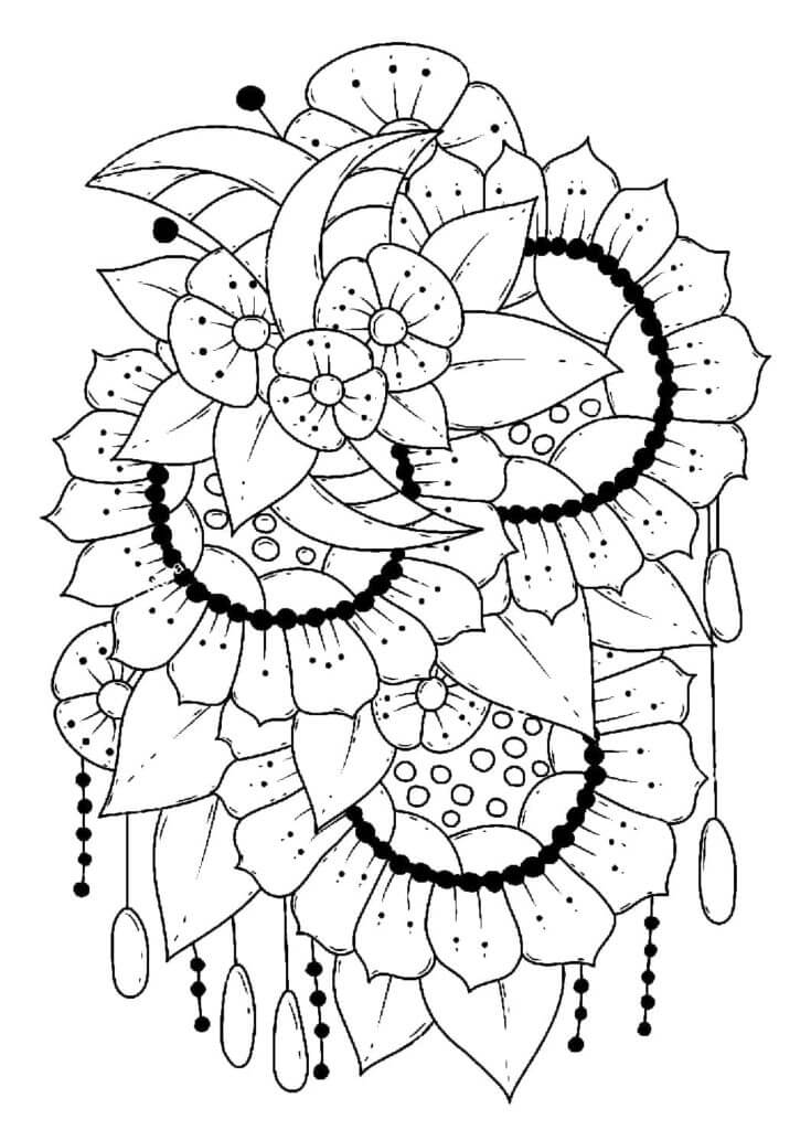 Mandala Sunflower Coloring Page - Sheet 3 Mandalas