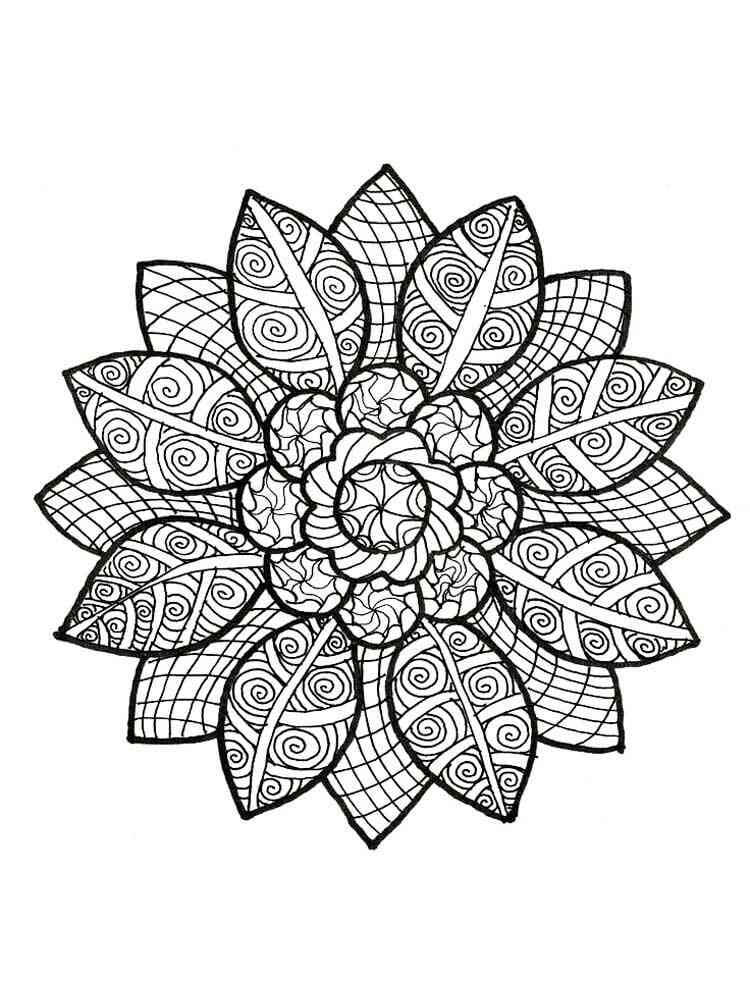 Mandala Sunflower Coloring Page - Sheet 4 Mandalas