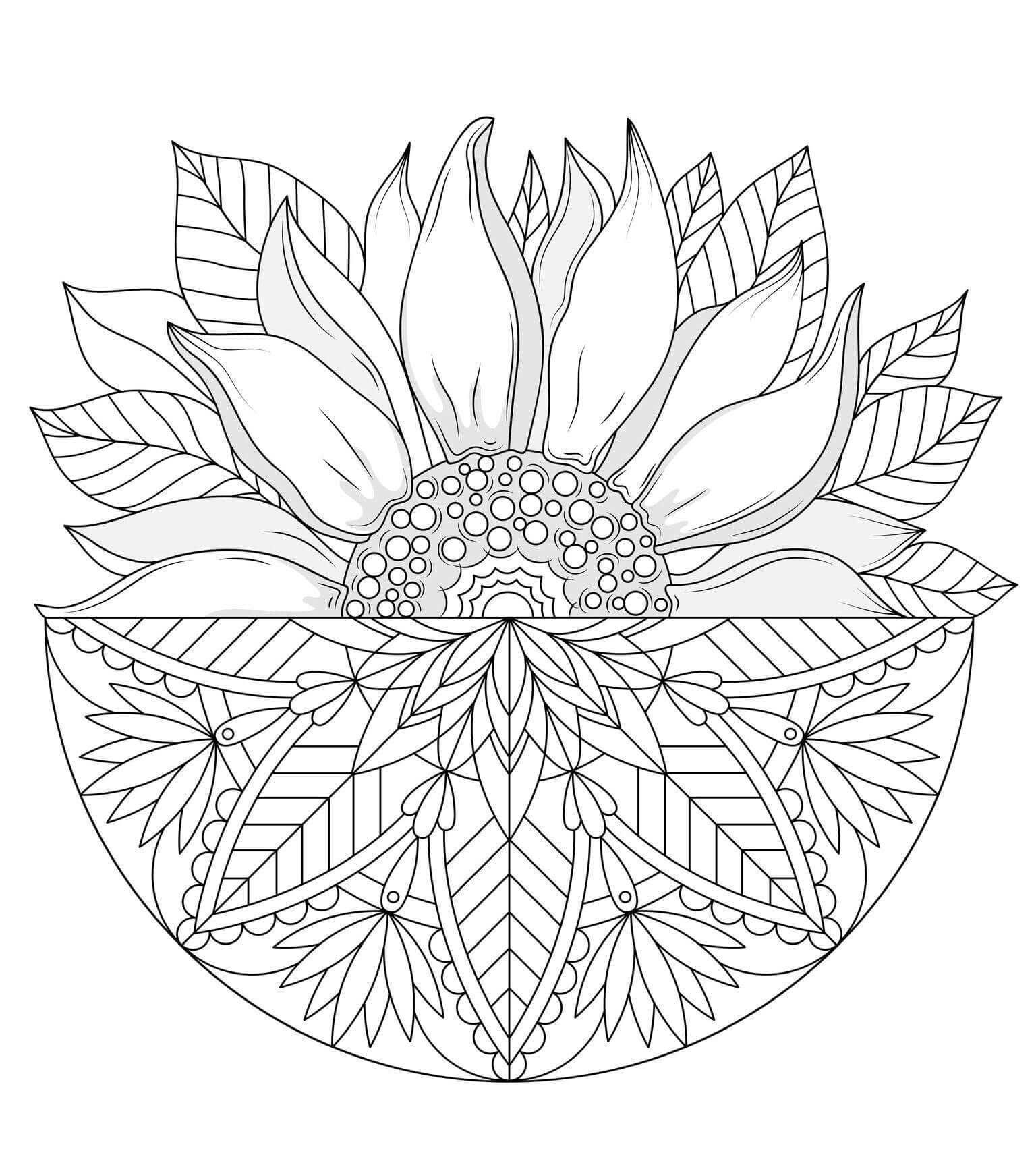 Mandala Sunflower Coloring Page Mandalas