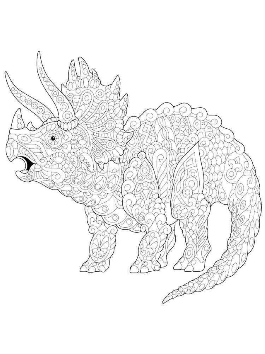 Mandala Triceratops Coloring Page Mandalas