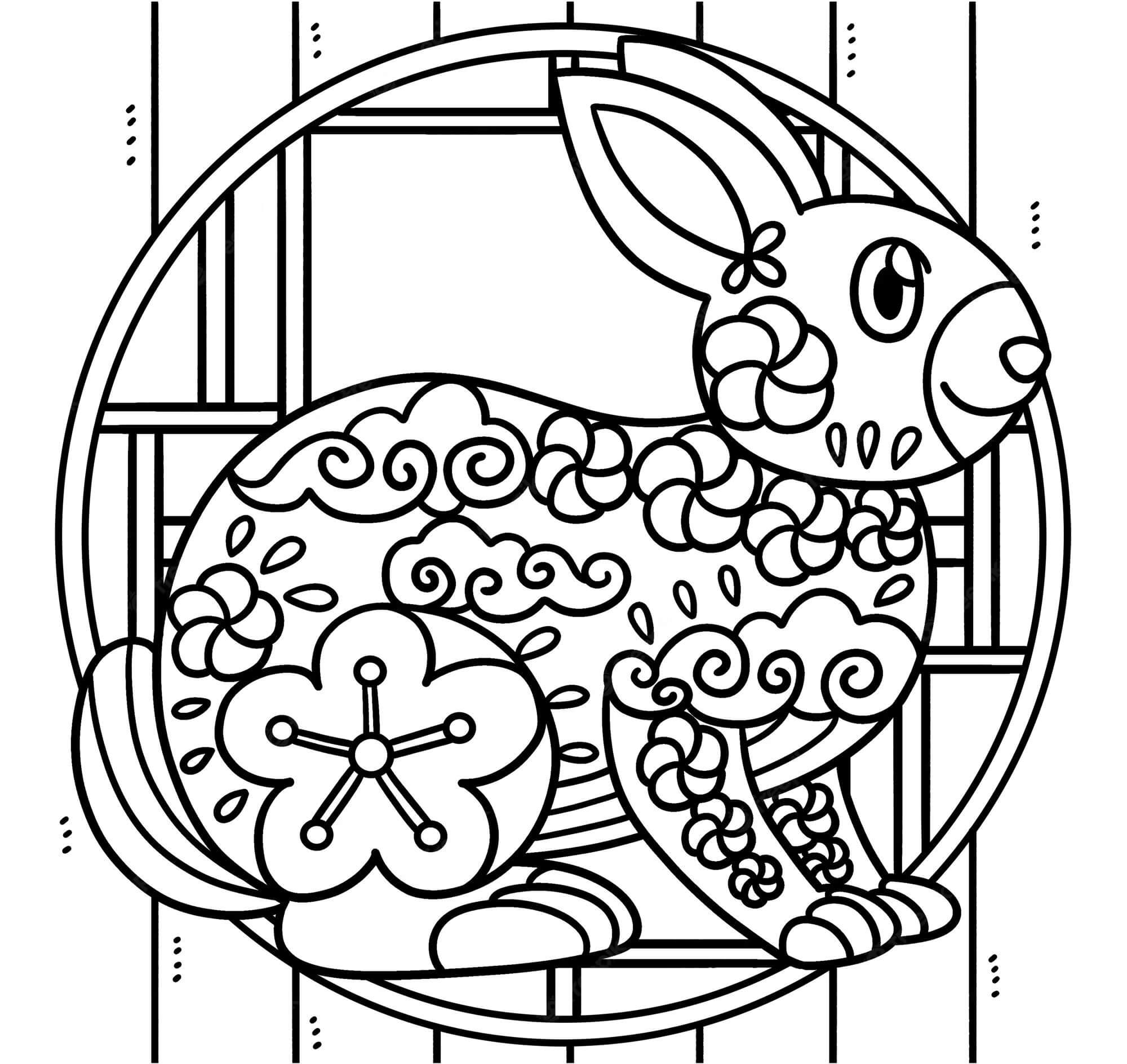 Mandala Year Of Rabbit Coloring Page Mandalas
