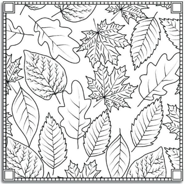 Mandala Autumn Leaves Coloring Page - Sheet 1 Mandalas