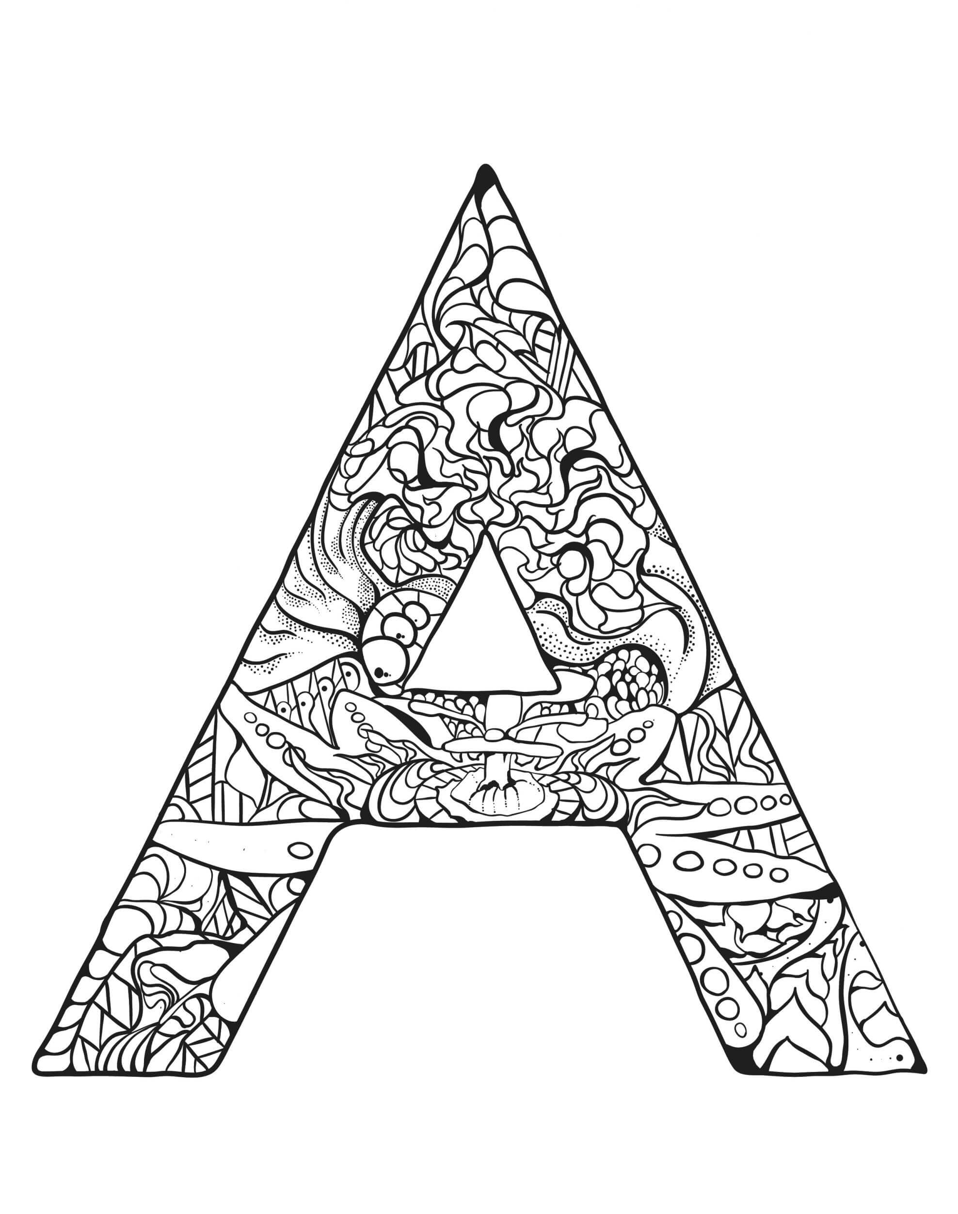 Mandala Letter E Coloring Page - Download, Print Now!