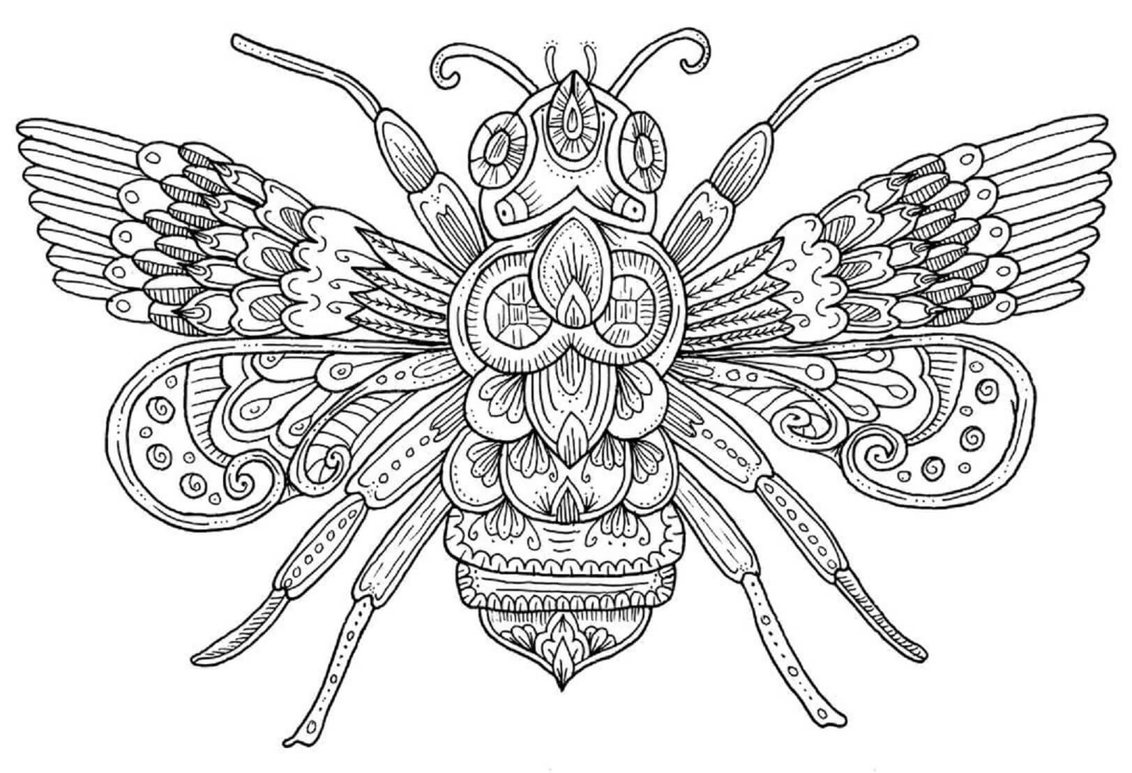 Mandala Bee Coloring Page - Sheet 5 Mandalas