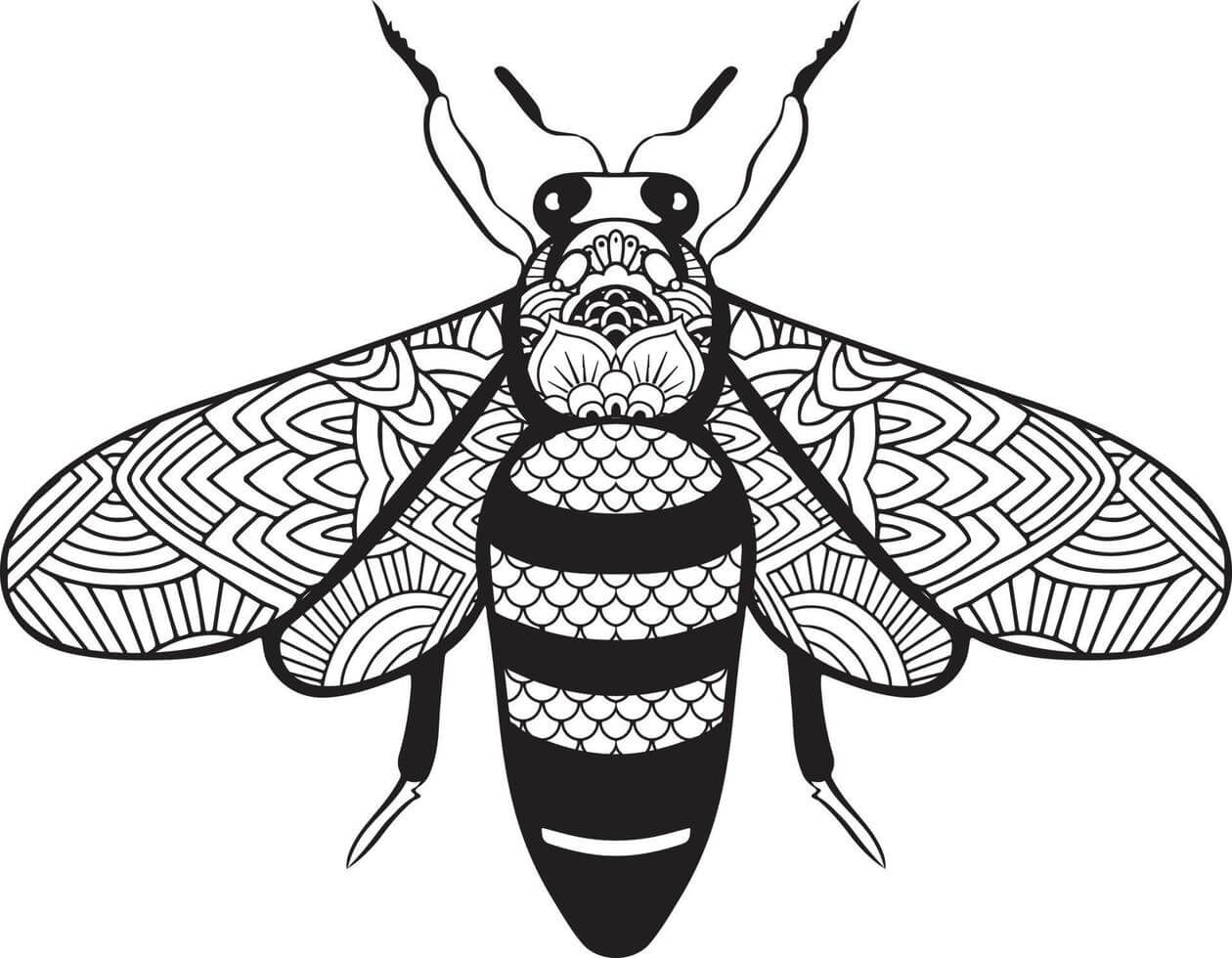 Mandala Bee Coloring Page - Sheet 6 Mandalas