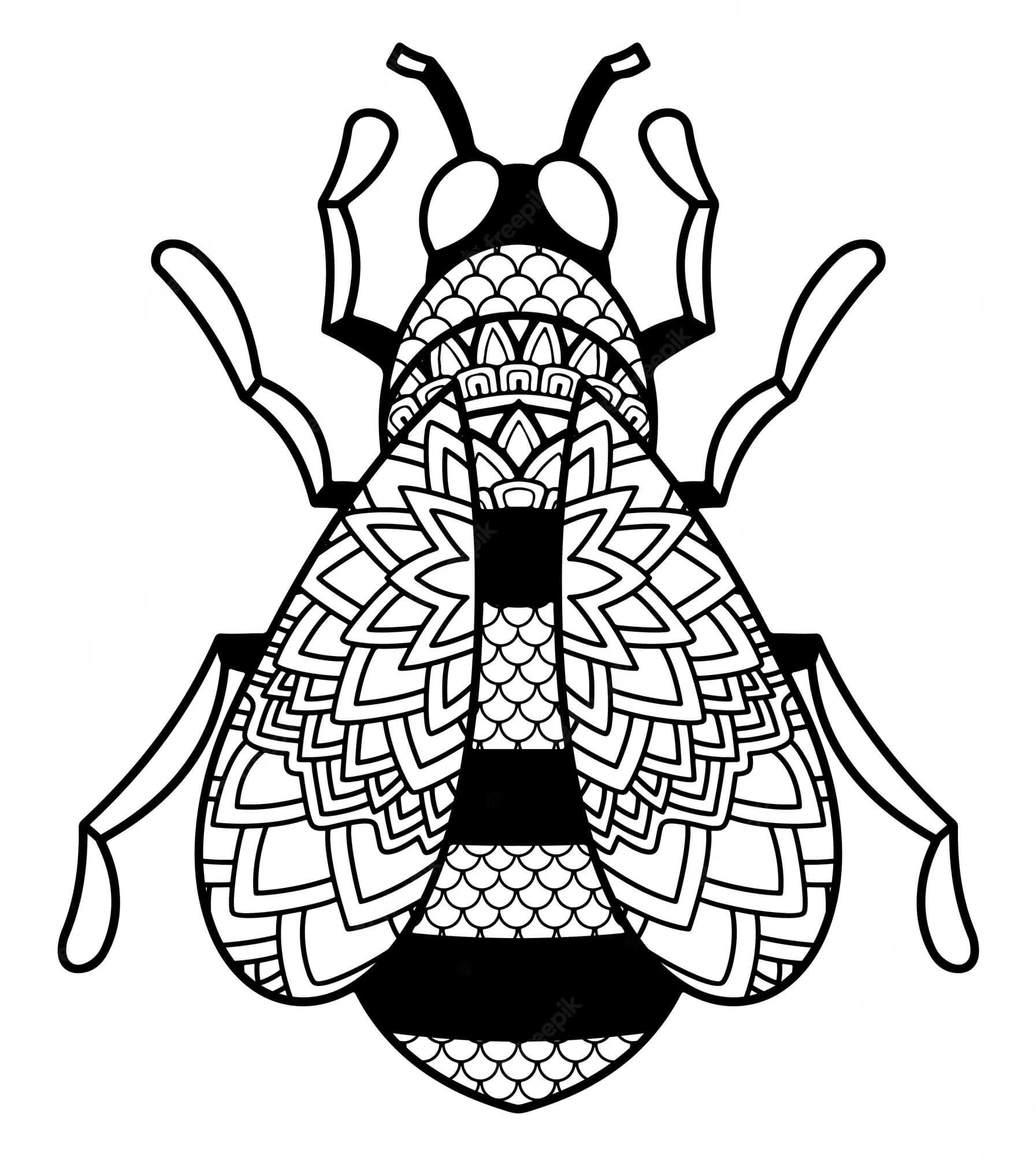 Mandala Bee Coloring Page Mandalas