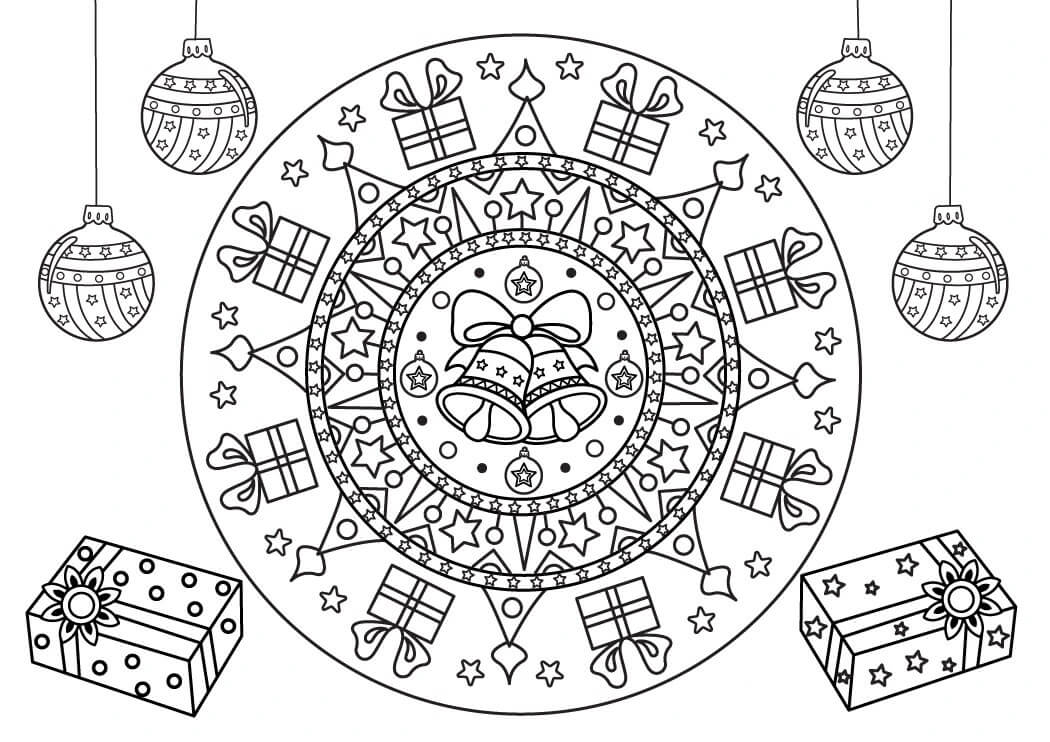 Mandala Christmas Coloring Page - Sheet 1 Mandalas