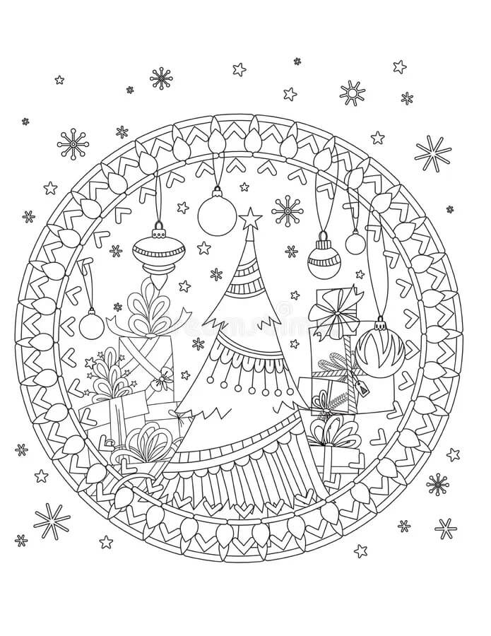 Mandala Christmas Coloring Page Mandalas
