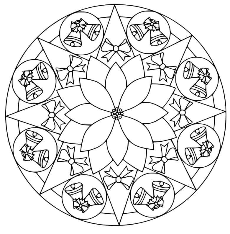 Mandala Christmas Flower Coloring Page Mandalas