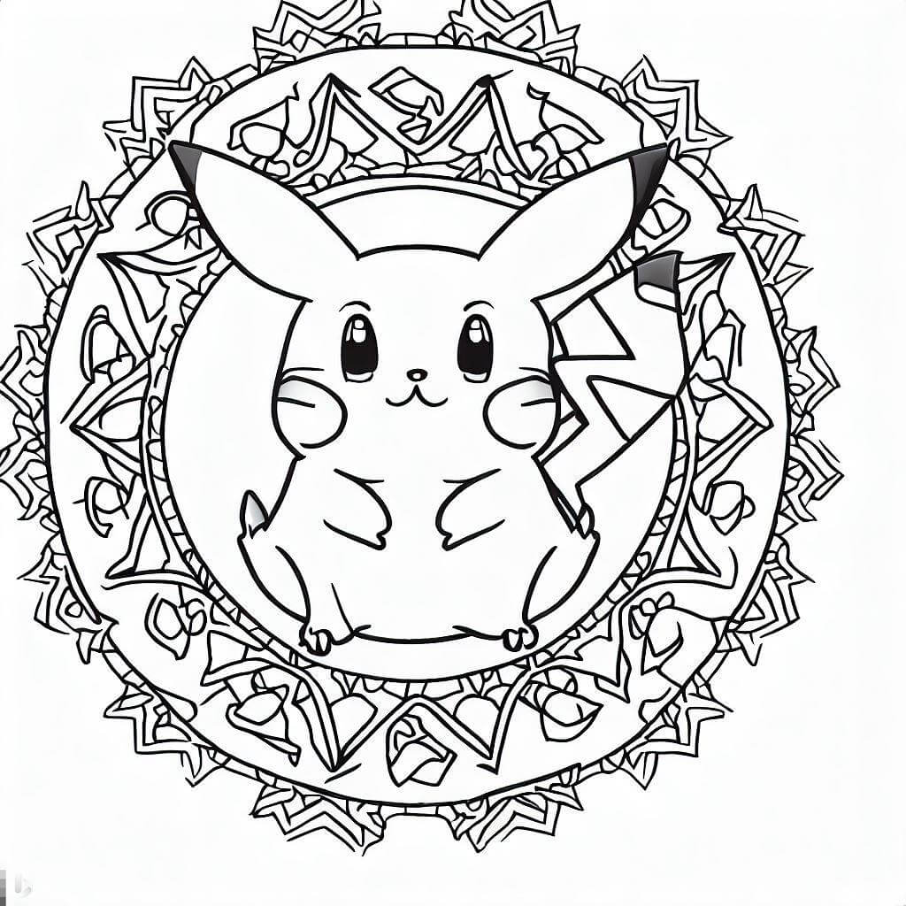 Mandala Drawing Pikachu Coloring Page Mandala
