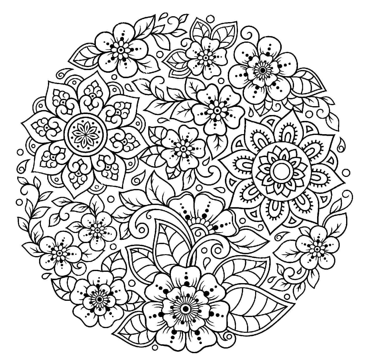 Mandala Flower Spring Coloring Page – Sheet 1 Mandala