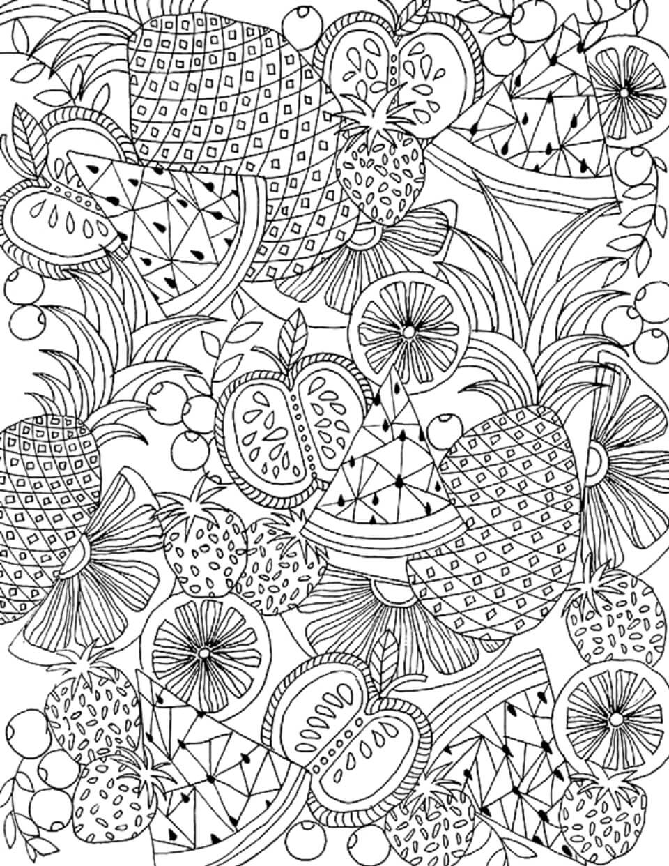 Mandala Fruits in Summer Coloring Page – Sheet 1 Mandala