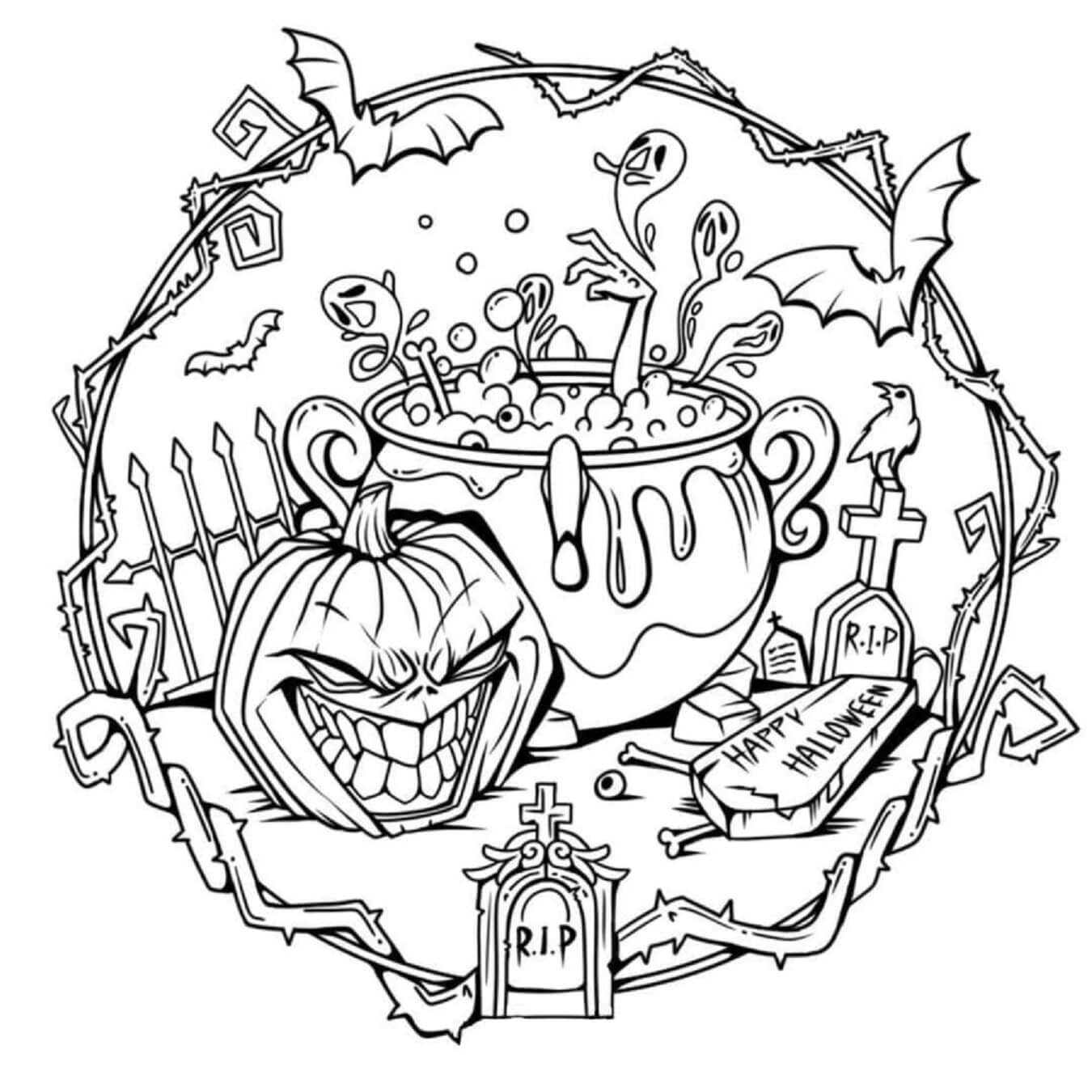 Mandala Halloween Coloring Page Mandalas
