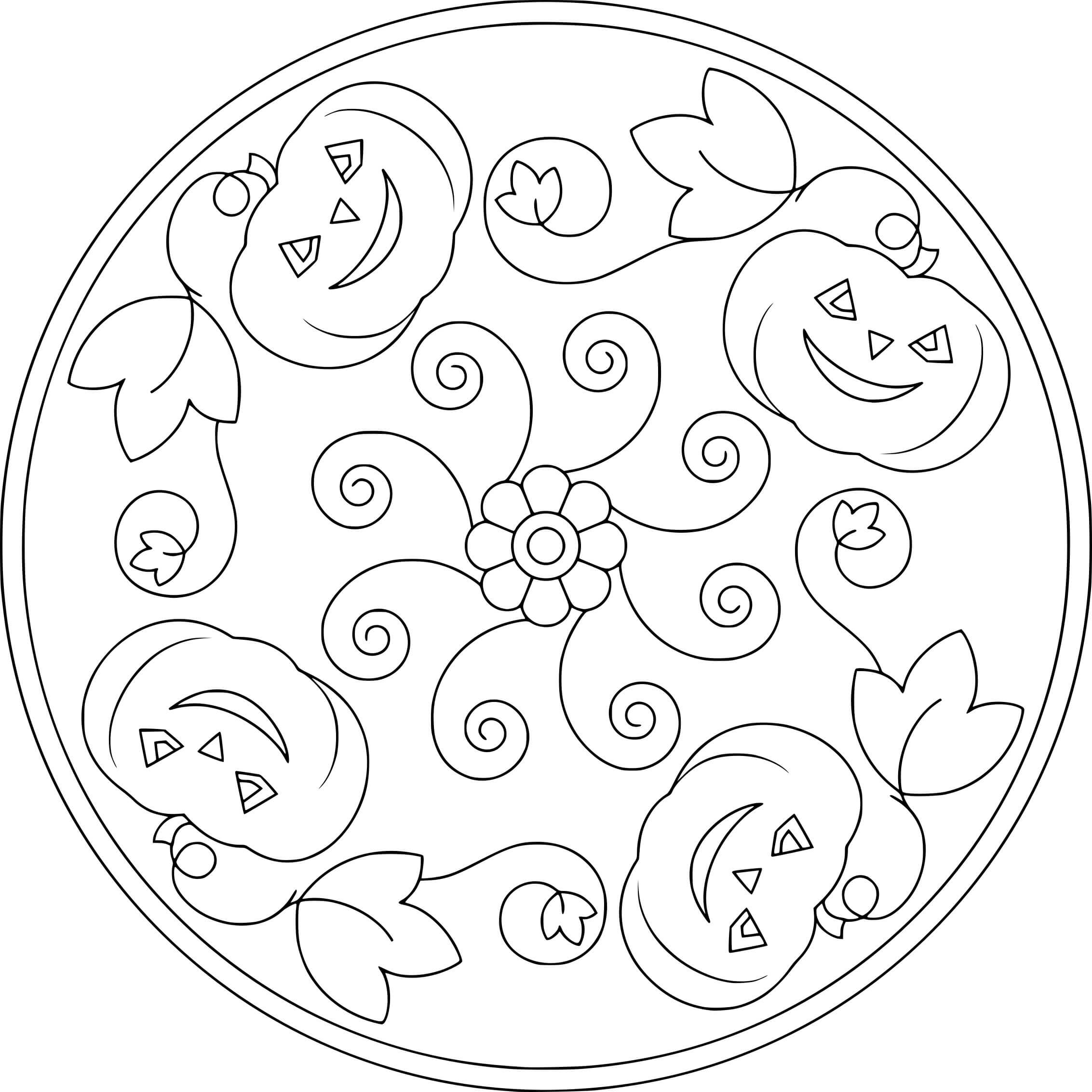 Mandala Halloween Coloring Page - Sheet 6 Mandalas