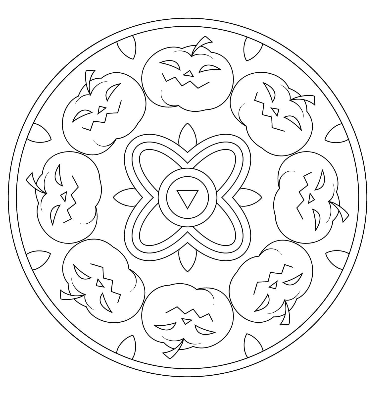 Mandala Halloween Coloring Page - Sheet 7 Mandalas