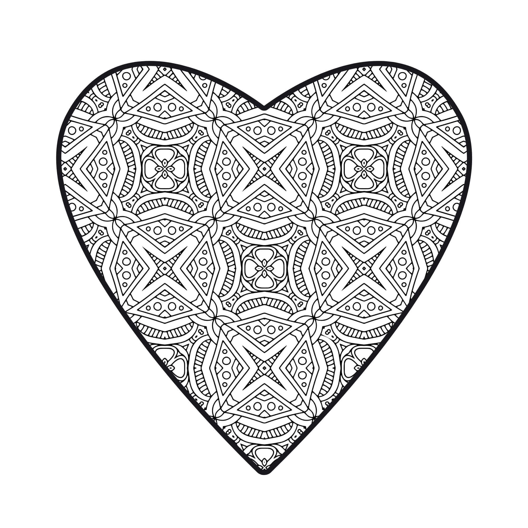 Mandala Heart Coloring Page – Sheet 11 Mandala