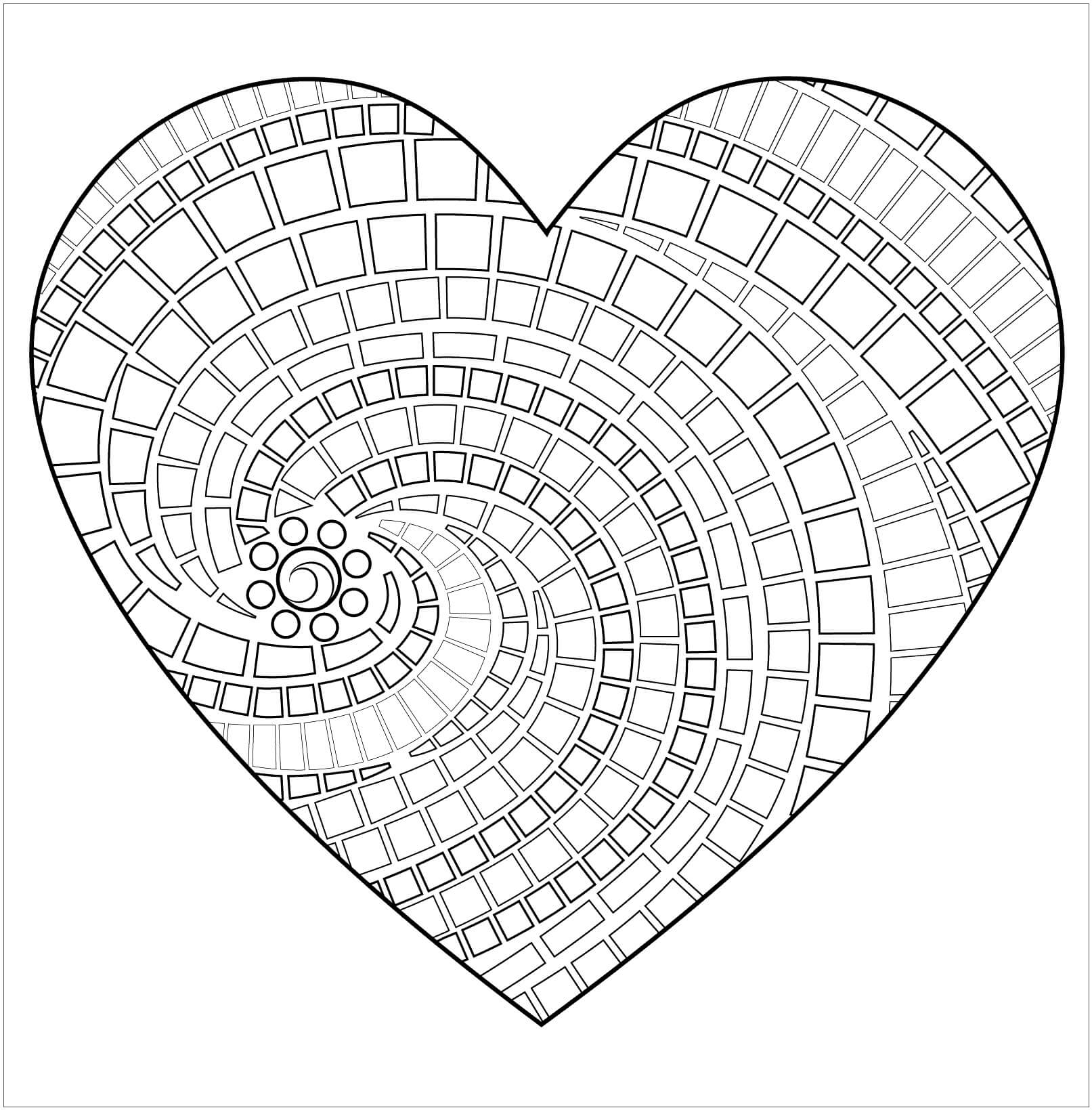 Mandala Heart Coloring Page – Sheet 8 Mandala