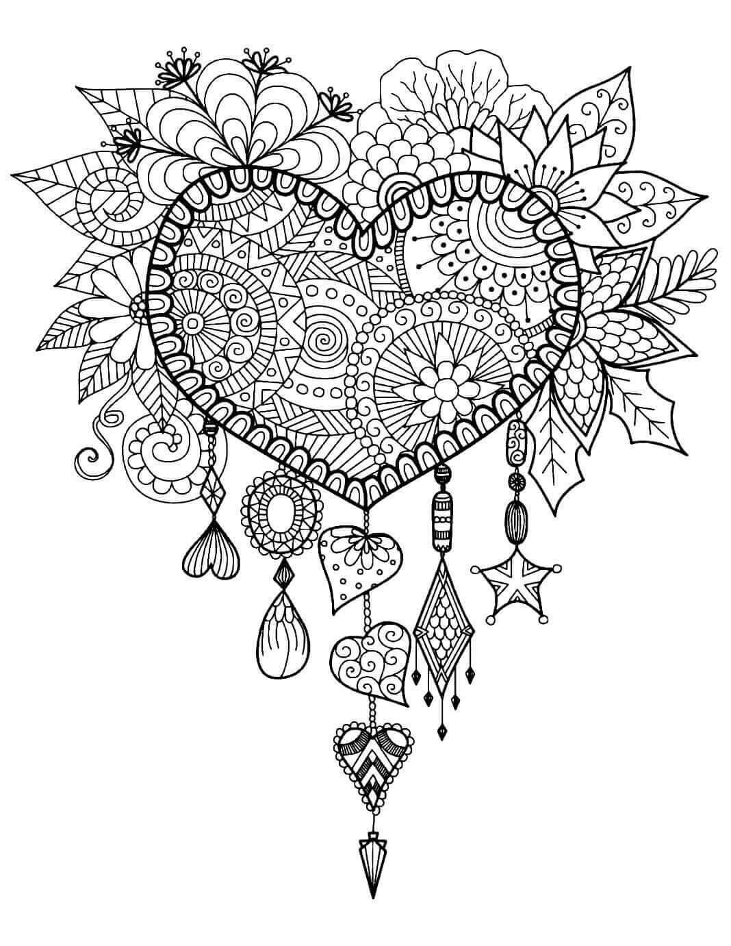 Mandala Heart Coloring Pages Mandalas