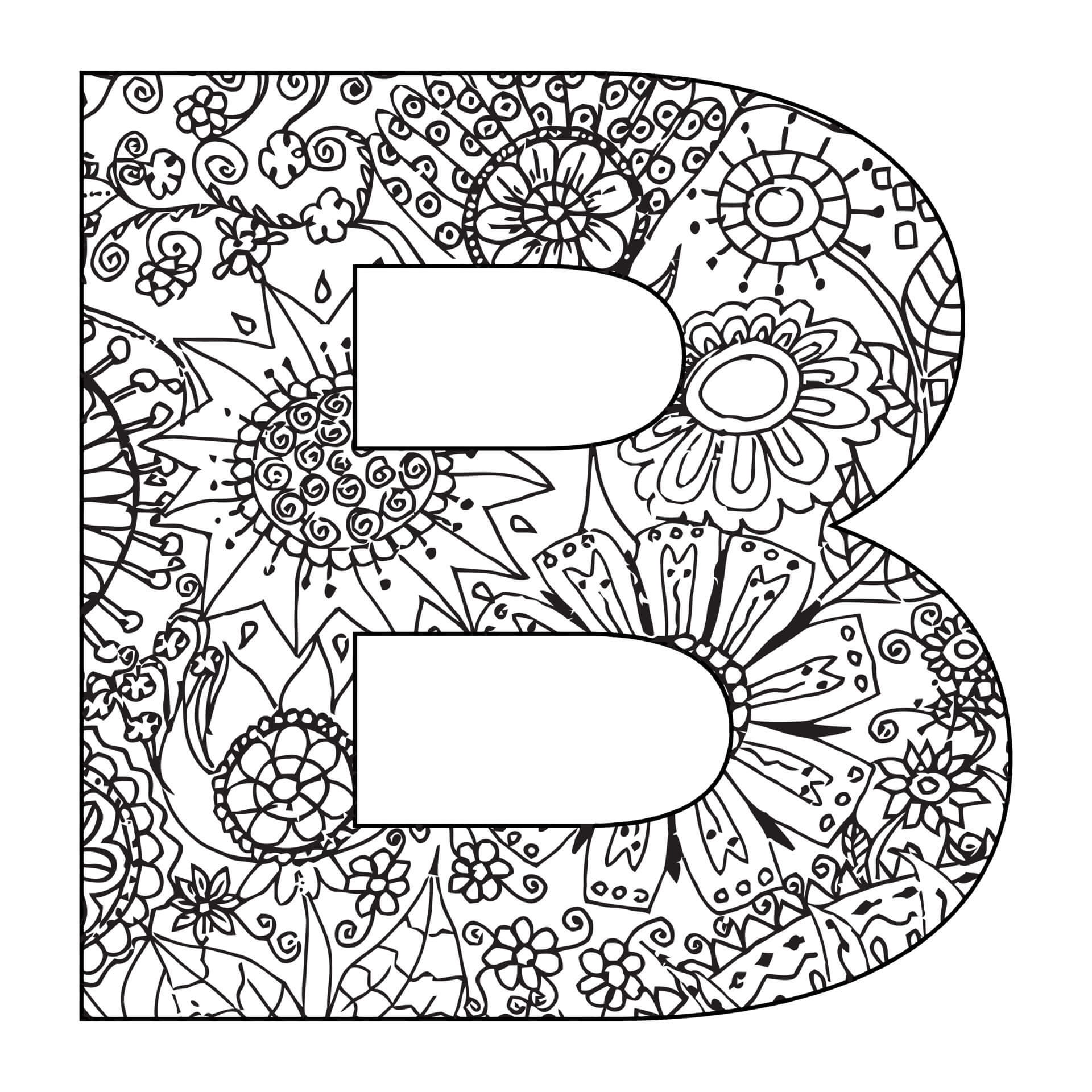 Mandala Letter B Coloring Page Mandala
