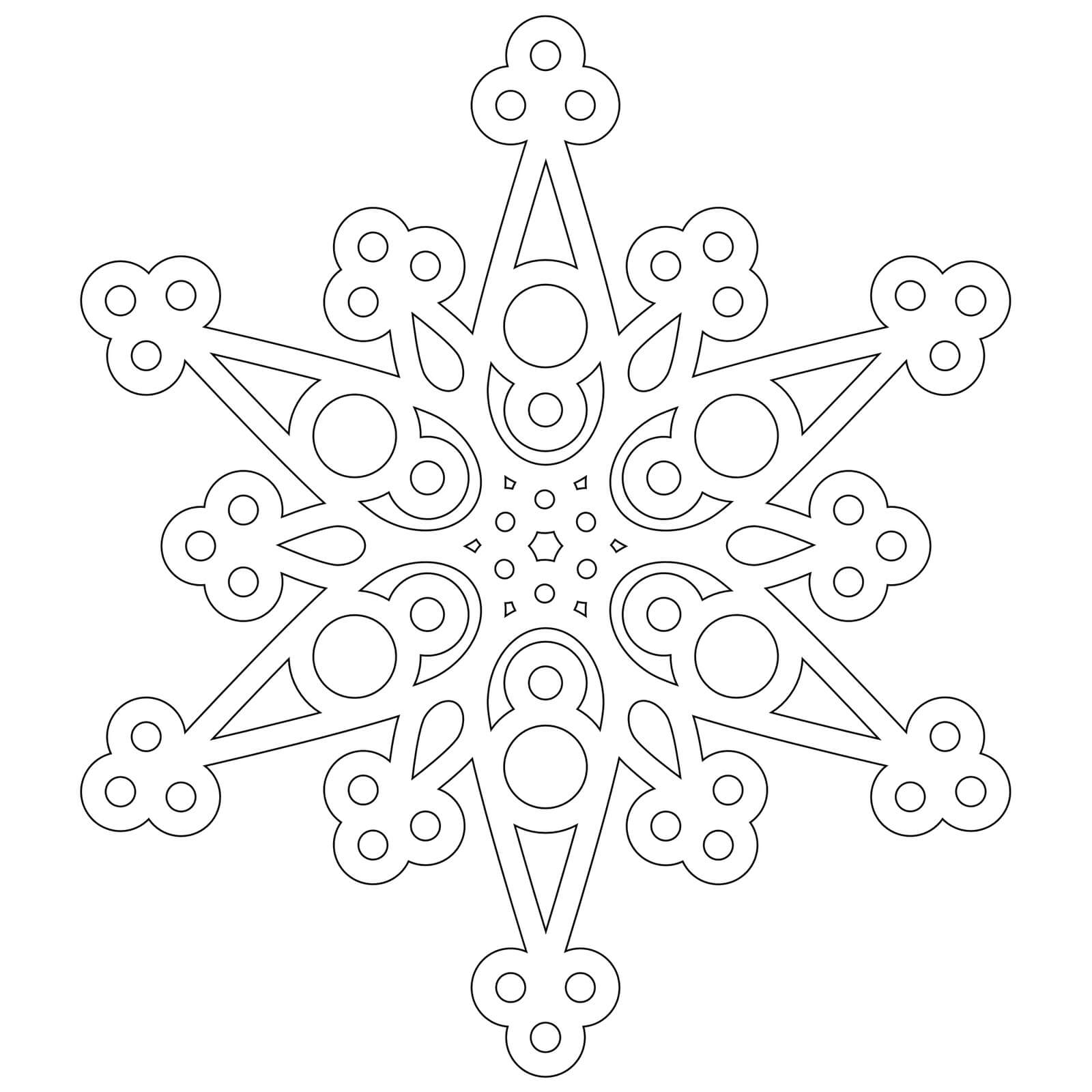 Mandala Modern Snowflake in Winter Coloring Page Mandalas
