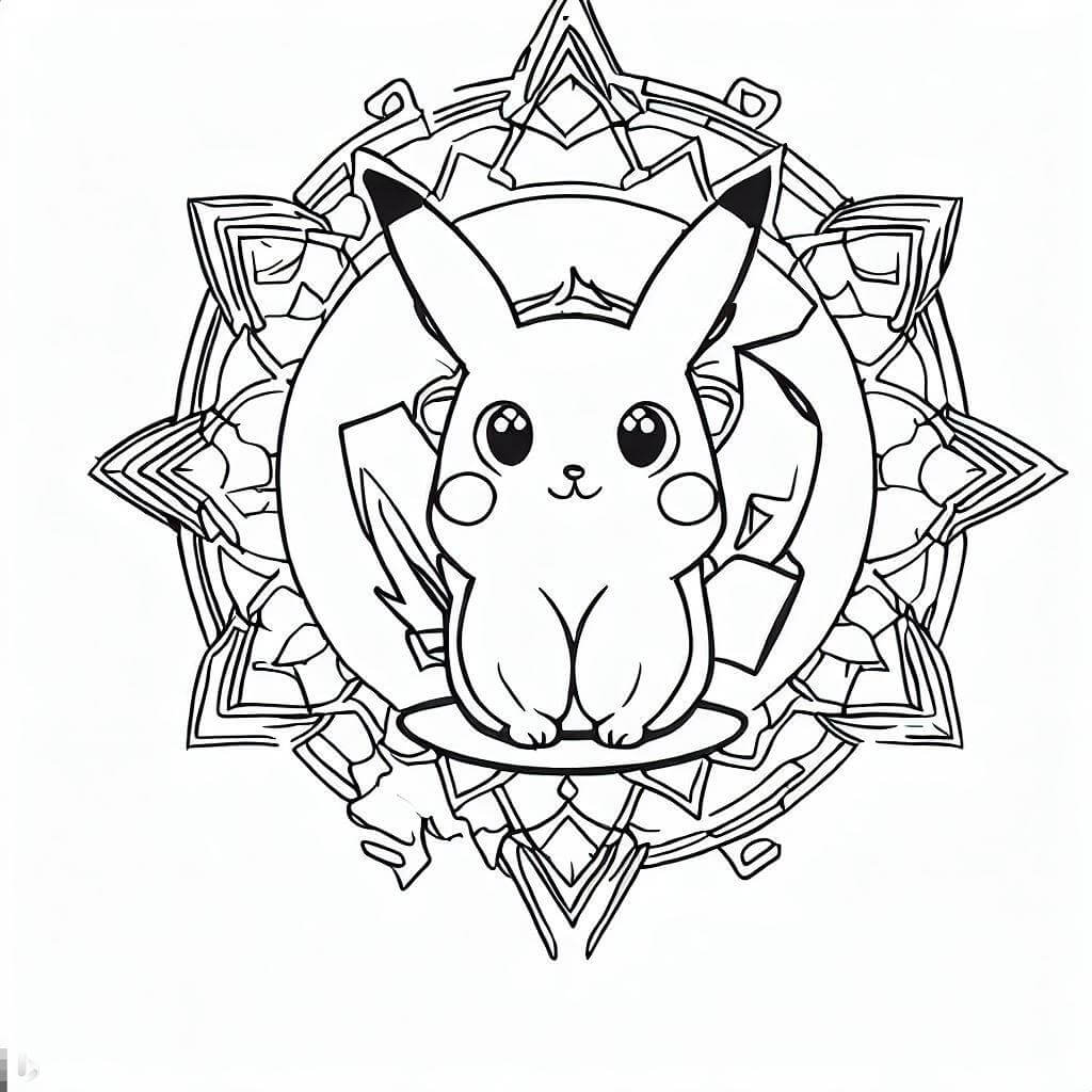 Mandala Pikachu Coloring Page Mandalas