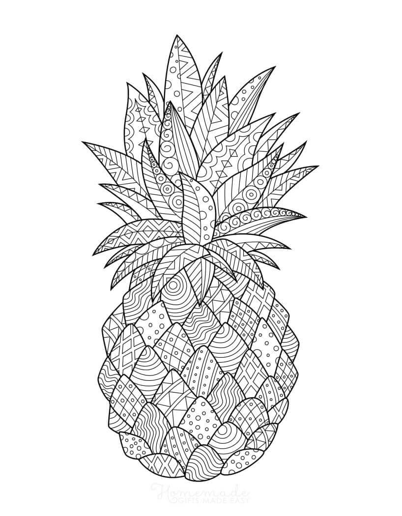 Mandala Pineapple In Summer Coloring Page Mandala