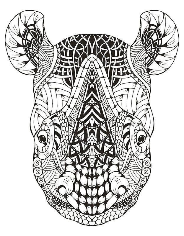 Mandala Rhino Coloring Page Mandalas