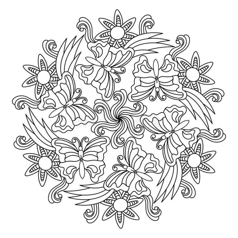 Mandala Spring Coloring Page – Sheet 10 Mandala