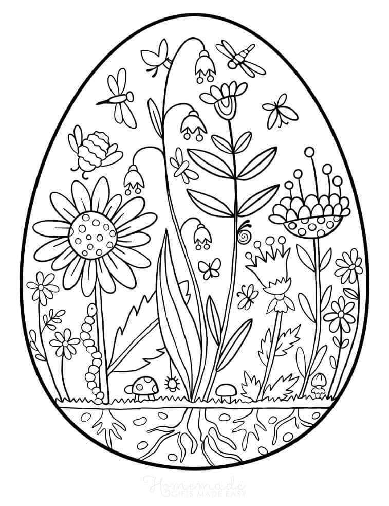 Mandala Spring in Easter Egg Coloring Page Mandalas