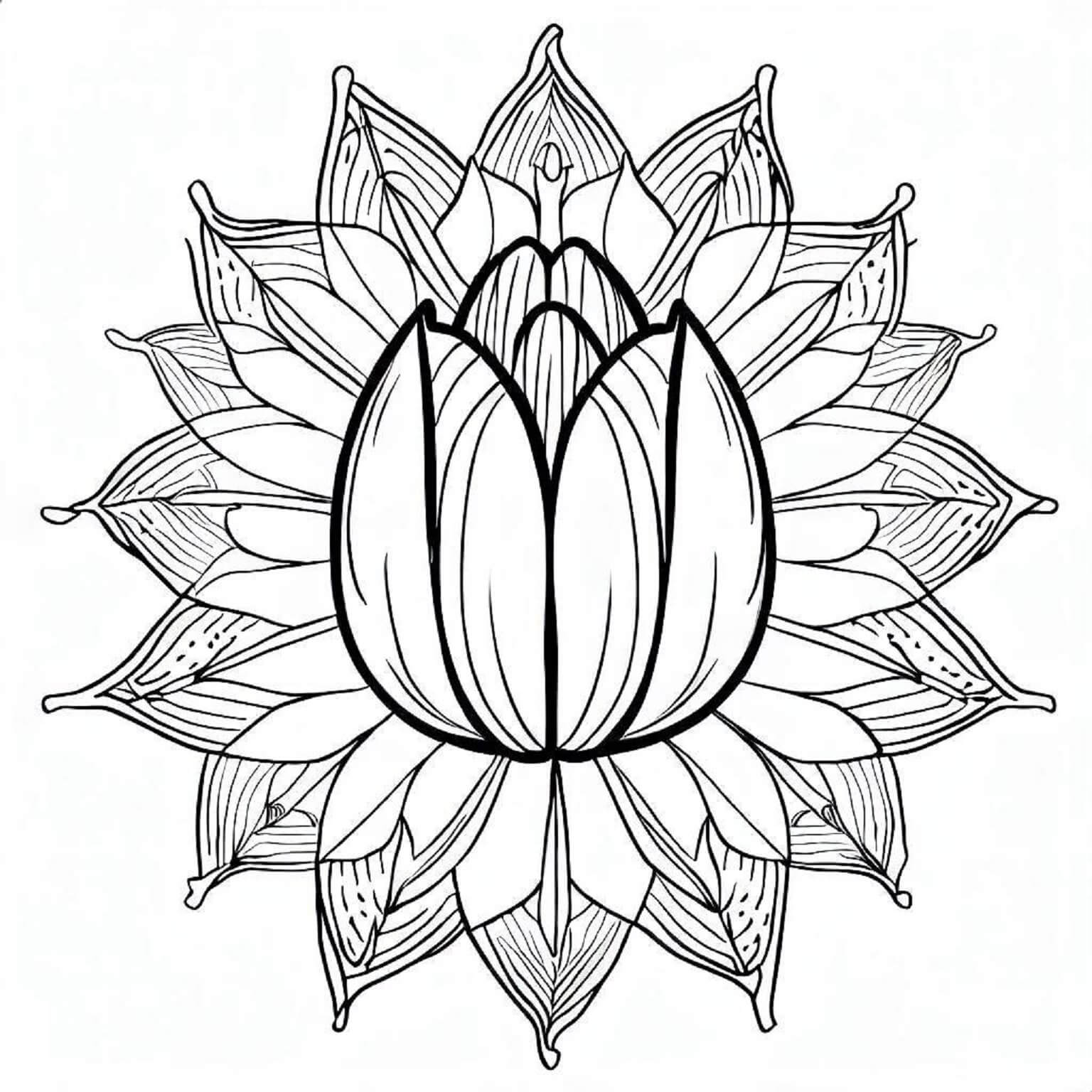 Mandala Tulip Coloring Page – Sheet 10 Mandala
