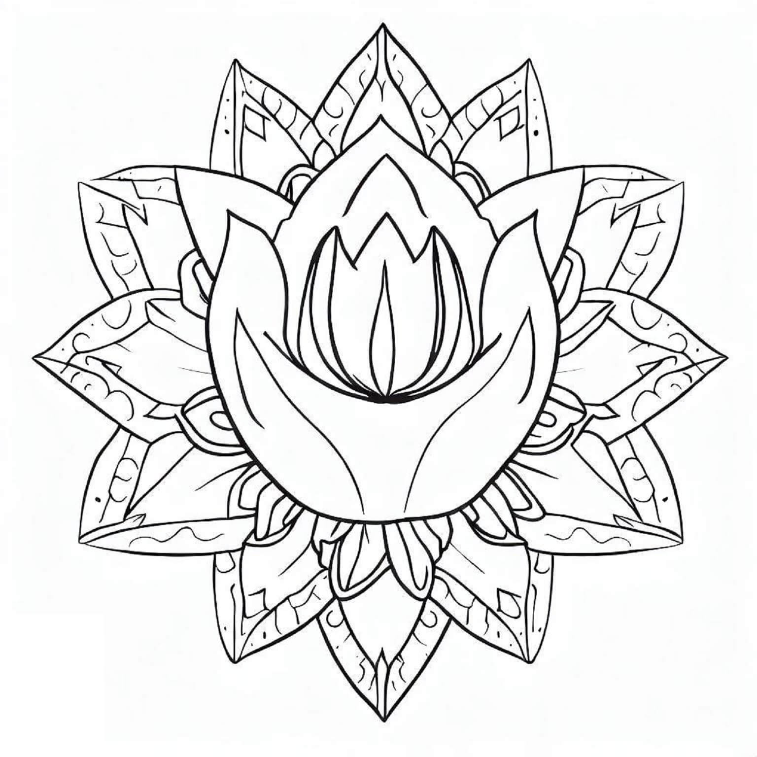 Mandala Tulip Coloring Page - Sheet 8 Mandalas