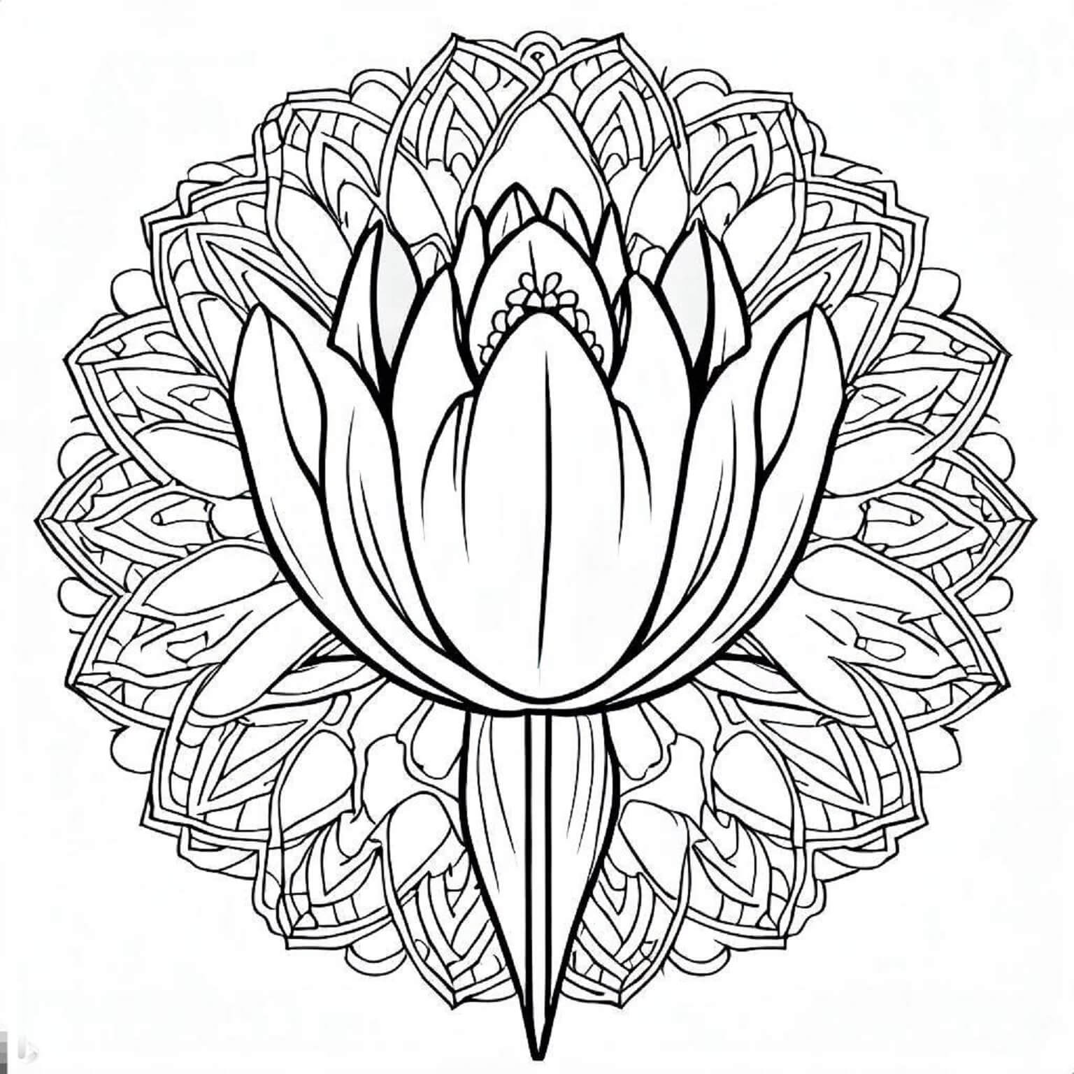 Mandala Tulip Coloring Page Mandalas
