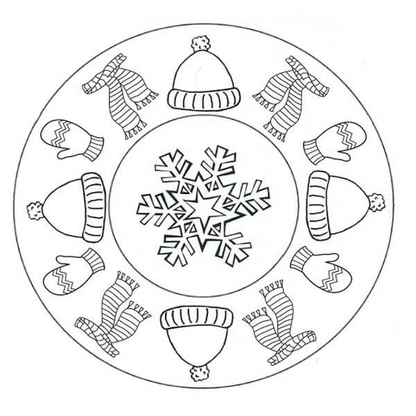 Mandala Winter Coloring Page - Sheet 10 Mandalas