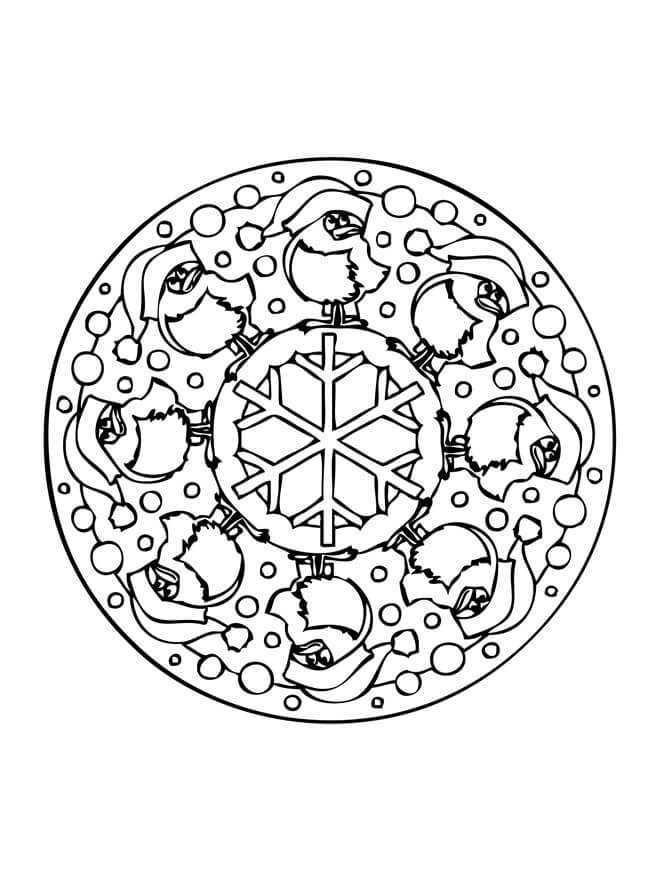 Mandala Winter Coloring Page - Sheet 6 Mandalas