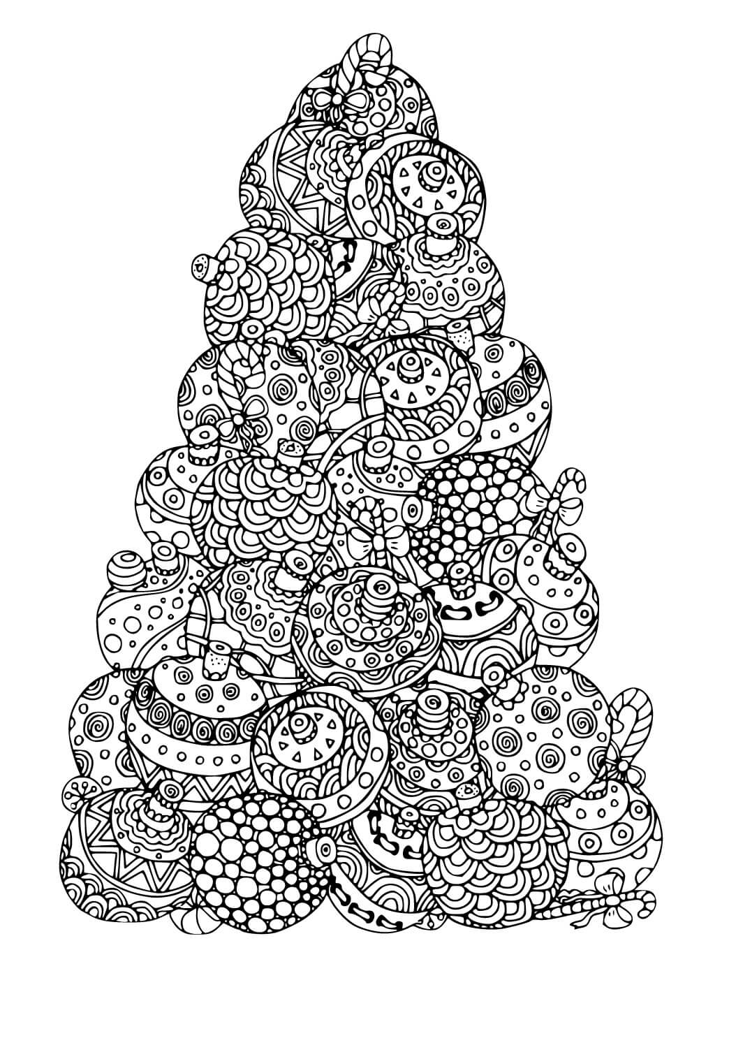 Mandala Christmas Tree Coloring Page - Sheet 3 Mandalas