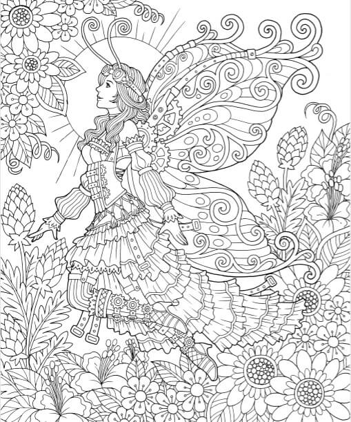 Mandala Fairy Coloring Page - Sheet 10 Mandalas