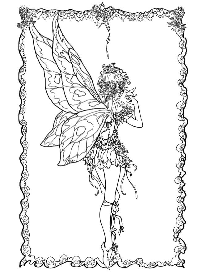 Mandala Fairy Coloring Page - Sheet 7 Mandalas
