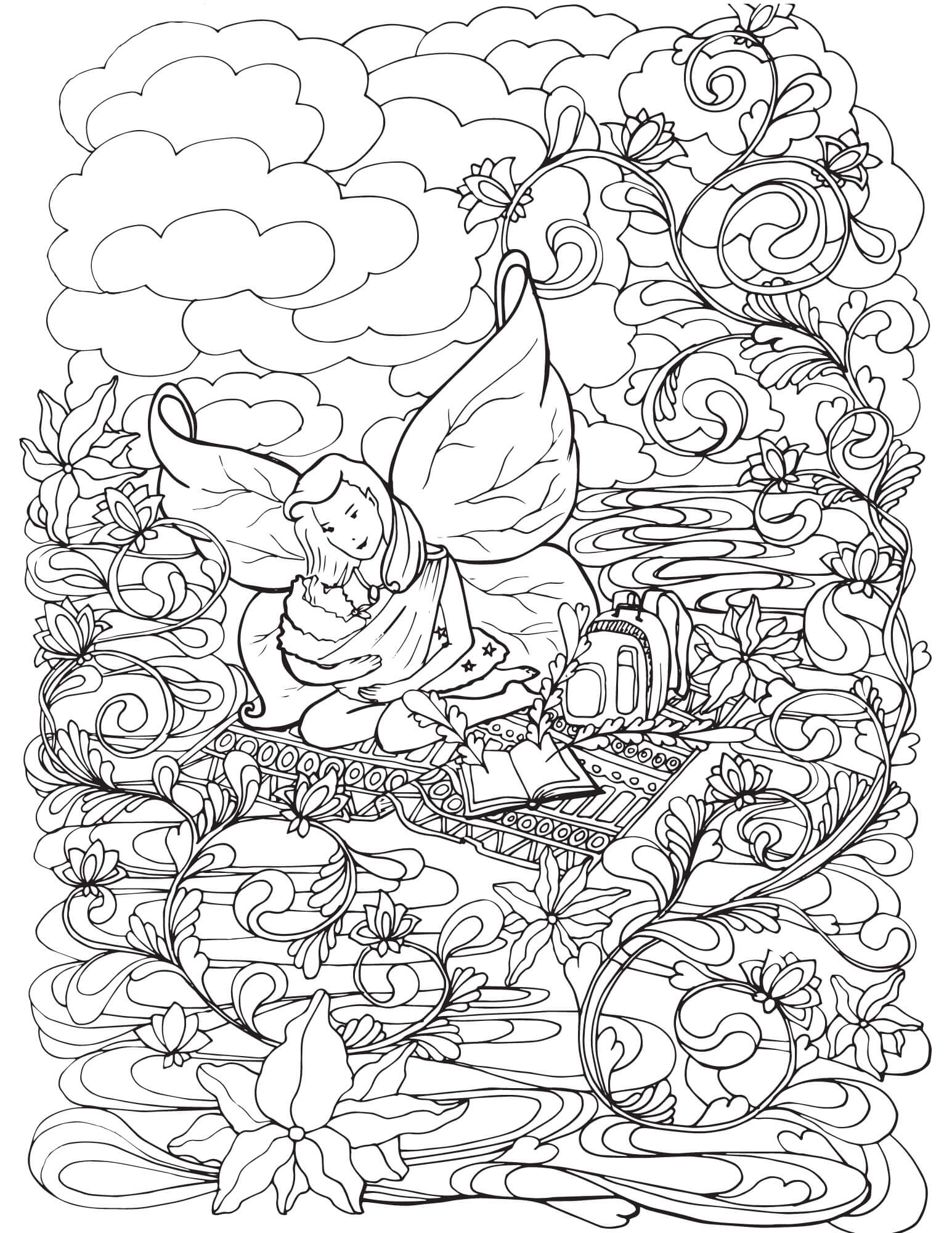Mandala Fairy Coloring Page - Sheet 8 Mandalas