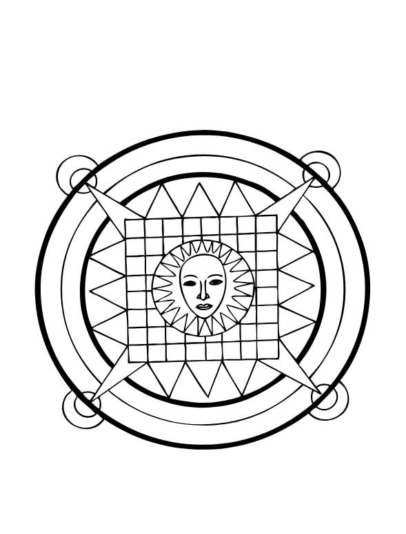 Mandala Funny Sun Coloring Page Mandalas